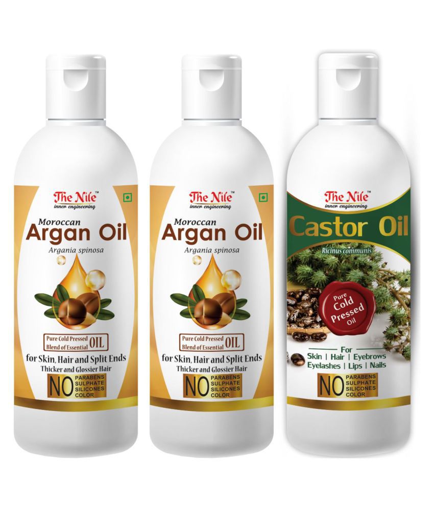     			The Nile Moroccan Argan Oil 100 ML X 2 + Castor Oil 100 Ml 300 mL Pack of 3