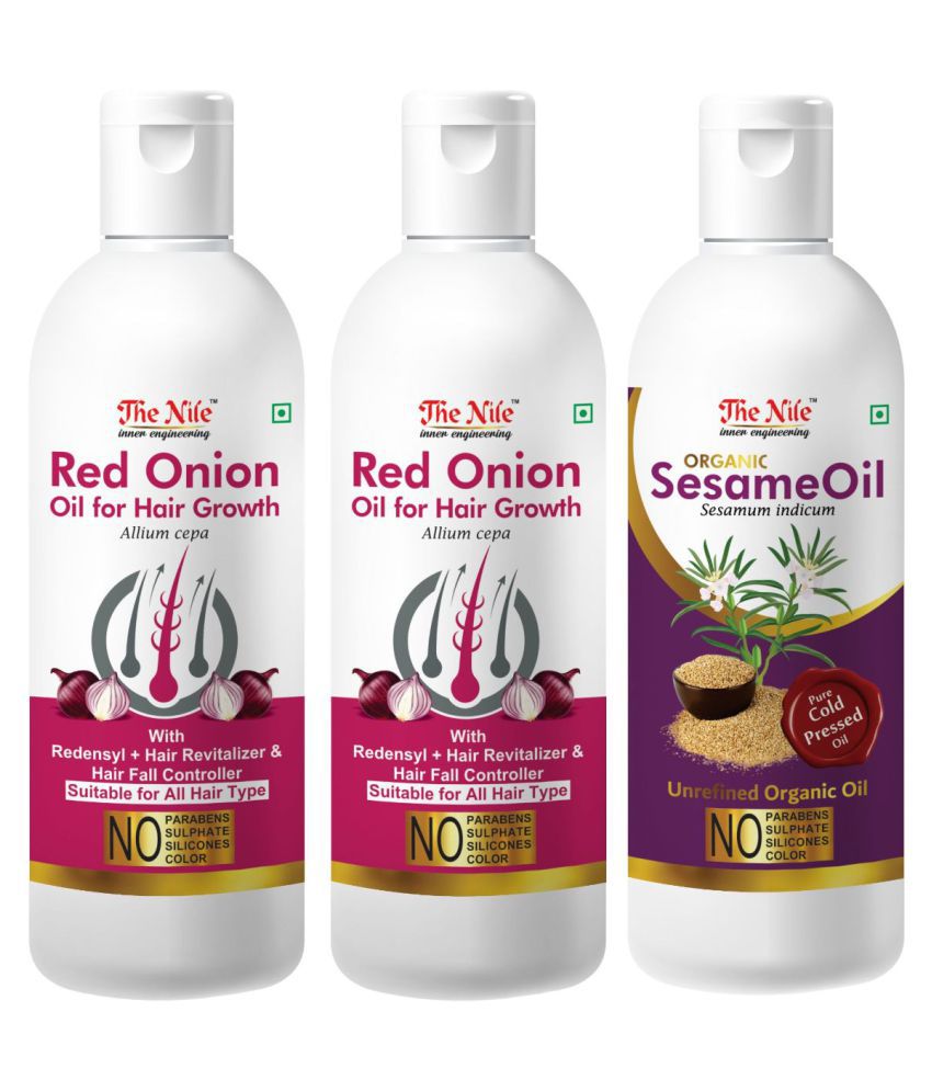     			The Nile Red Onion Oil 100 ML X 2 + Sesame Oil 100 Ml 300 mL Pack of 3