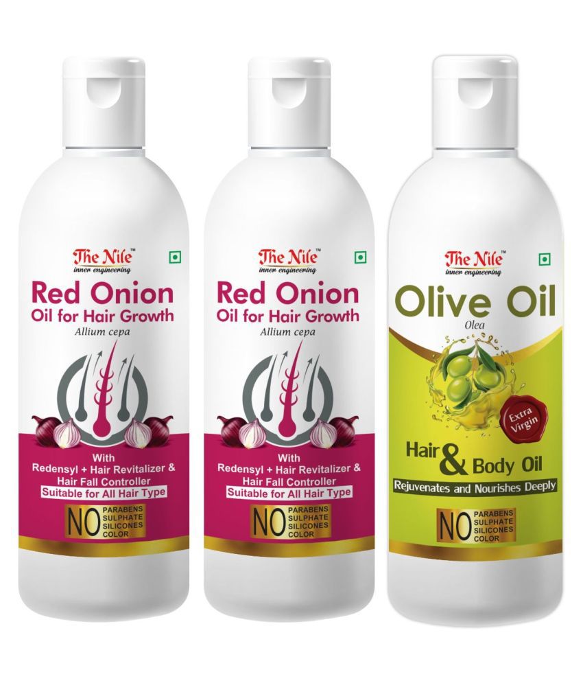     			The Nile Red Onion Oil 100 ML X 2 + Olive Oil 100 ML 300 mL Pack of 3