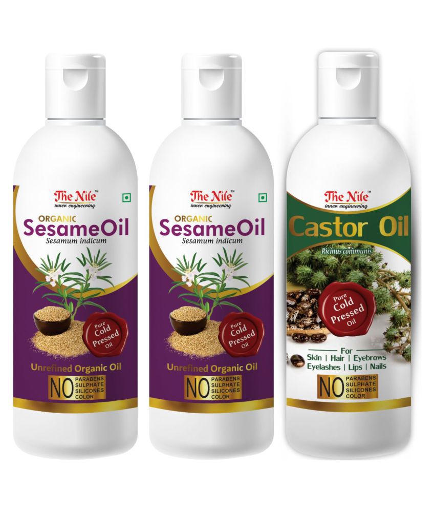     			The Nile Sesame Oil 100 ML X 2 + Castor Oil 100 Ml 300 mL Pack of 3