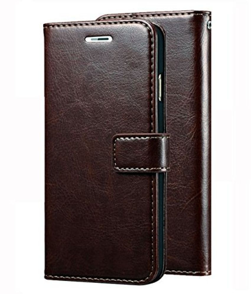 Lenovo K6 Power Flip Cover by Vikefon - Coffee Vintage PU Leather ...