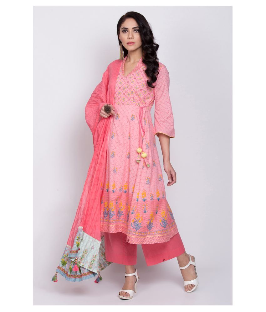 Biba Pink Cotton Dupatta Price in India - Buy Biba Pink Cotton Dupatta ...