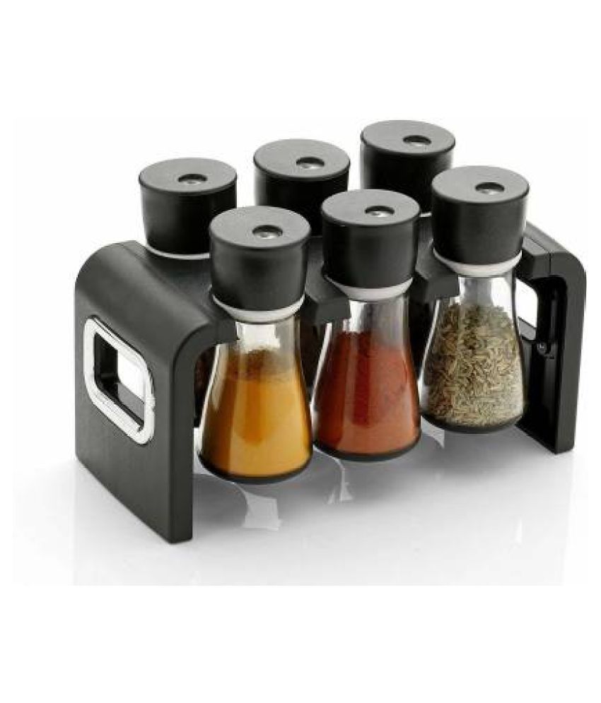 Multipurpose Revolving Plastic Spice Rack Masala Organiser 6 Pcs Set 1 Piece Condiment Set Plastic