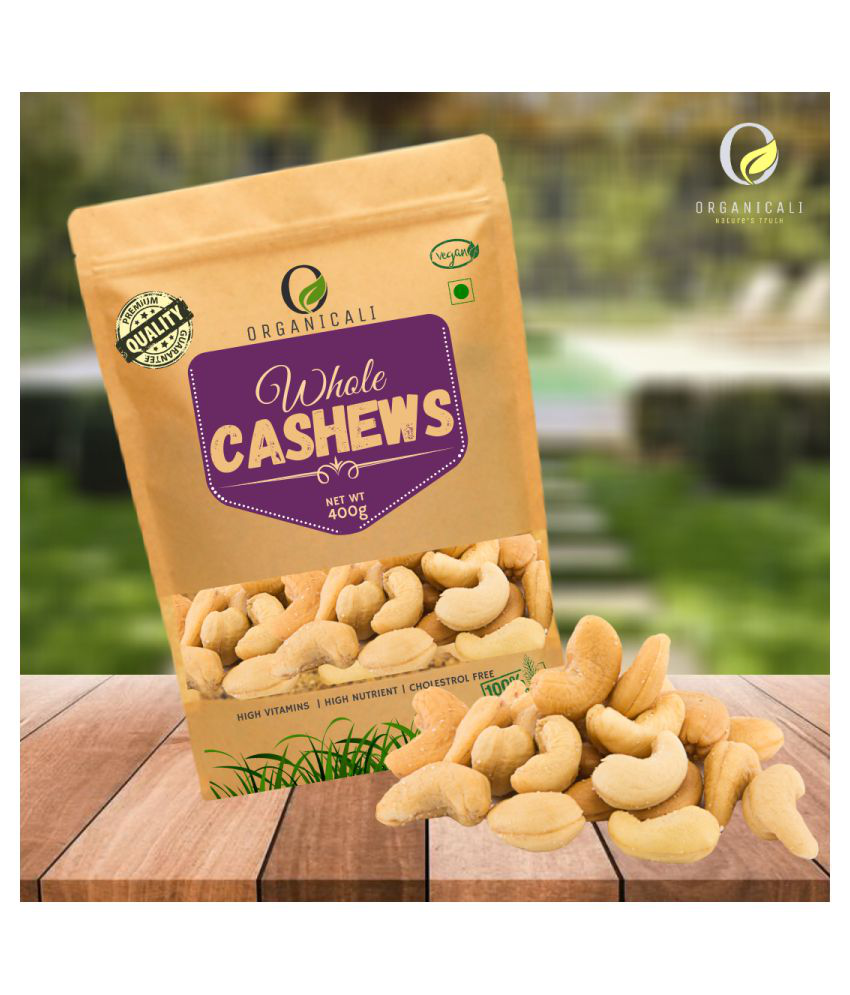 Organicali Premium Cashew Nuts Cashew nut (Kaju) 400 g: Buy Organicali ...