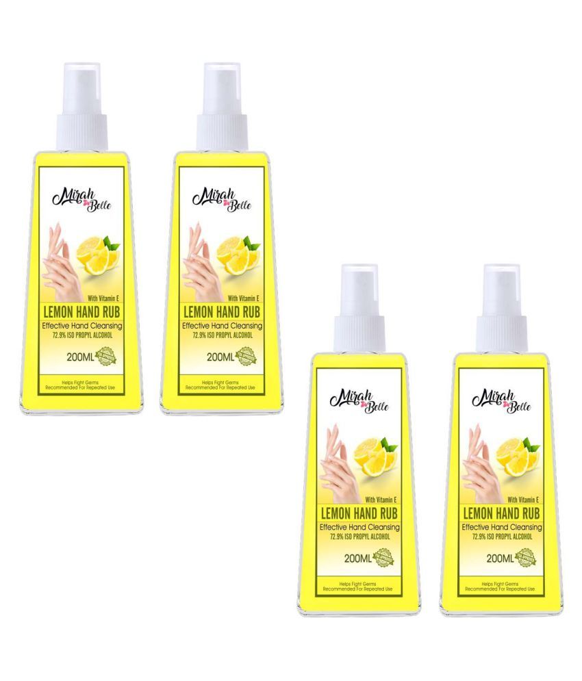     			Mirah Belle - Lemon Hand Rub Sanitizer Spray 200 mL (Pack of 4)