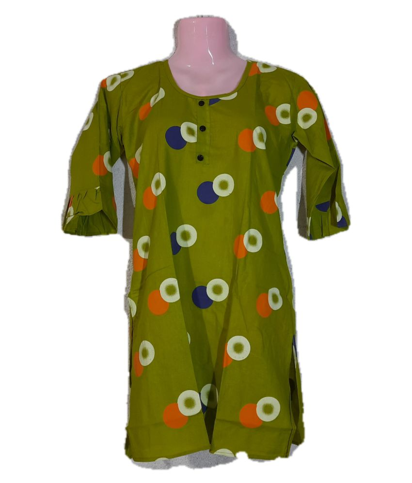 green frock style kurti