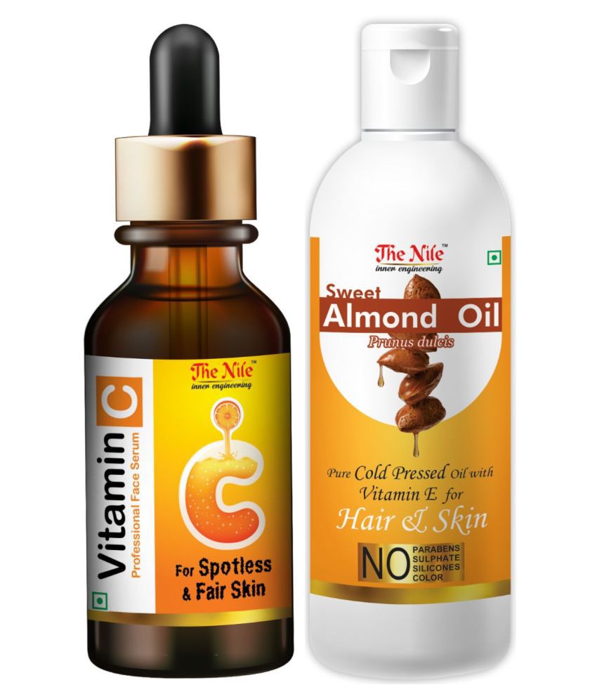     			The Nile Professional Vitamin C Face Serum + Sweet Almond Oil 100 ML Face Serum 130 mL Pack of 2