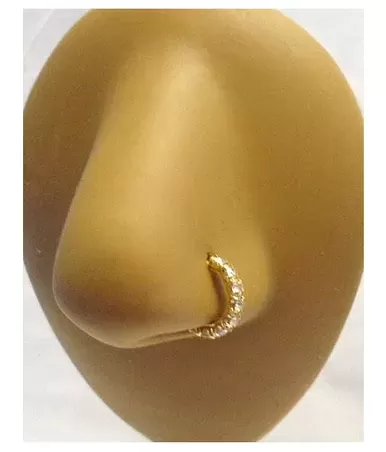 Buy GLEE Jewells Saniya Mirza 14kt Yellow Gold Zircone Nose Ring/Nath at  Amazon.in