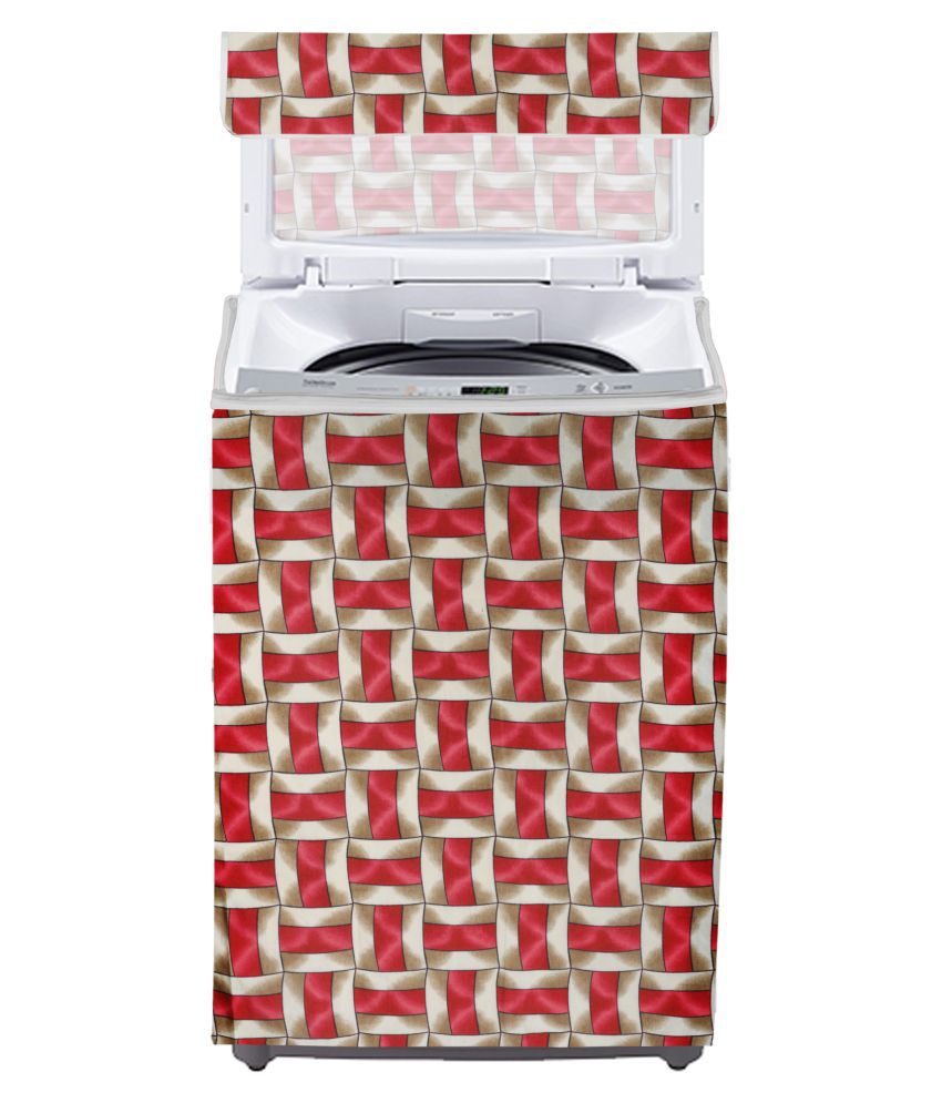     			E-Retailer Single Polyester Red Washing Machine Cover for Universal Top Load