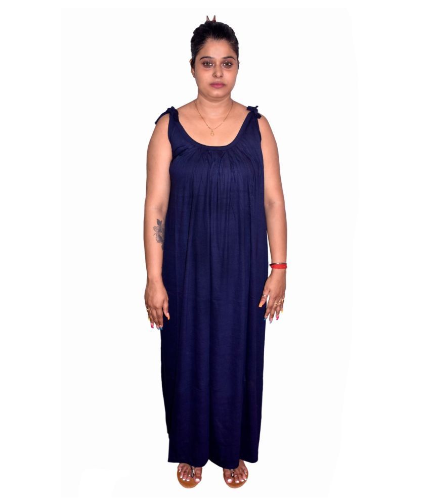     			PIYALI'S CREATION WOMEN'S Cotton Nighty & Night Gowns - Blue