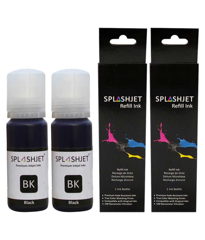Splashjet Black Pack of 2 Ink bottle for Epson M1100, M1120, M1140