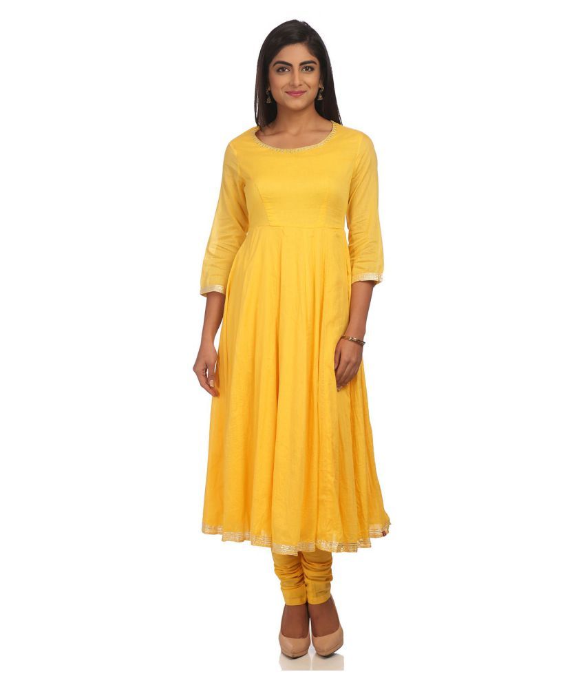 Biba Cotton Anarkali With Churidar Stitched Suit Buy Biba Cotton