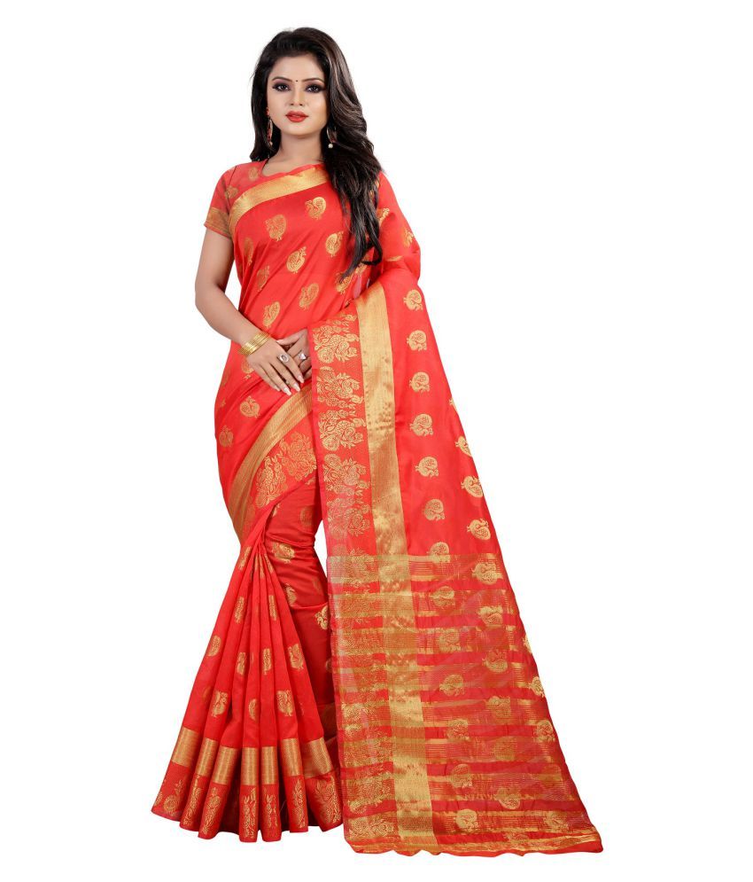 maroon cotton silk saree