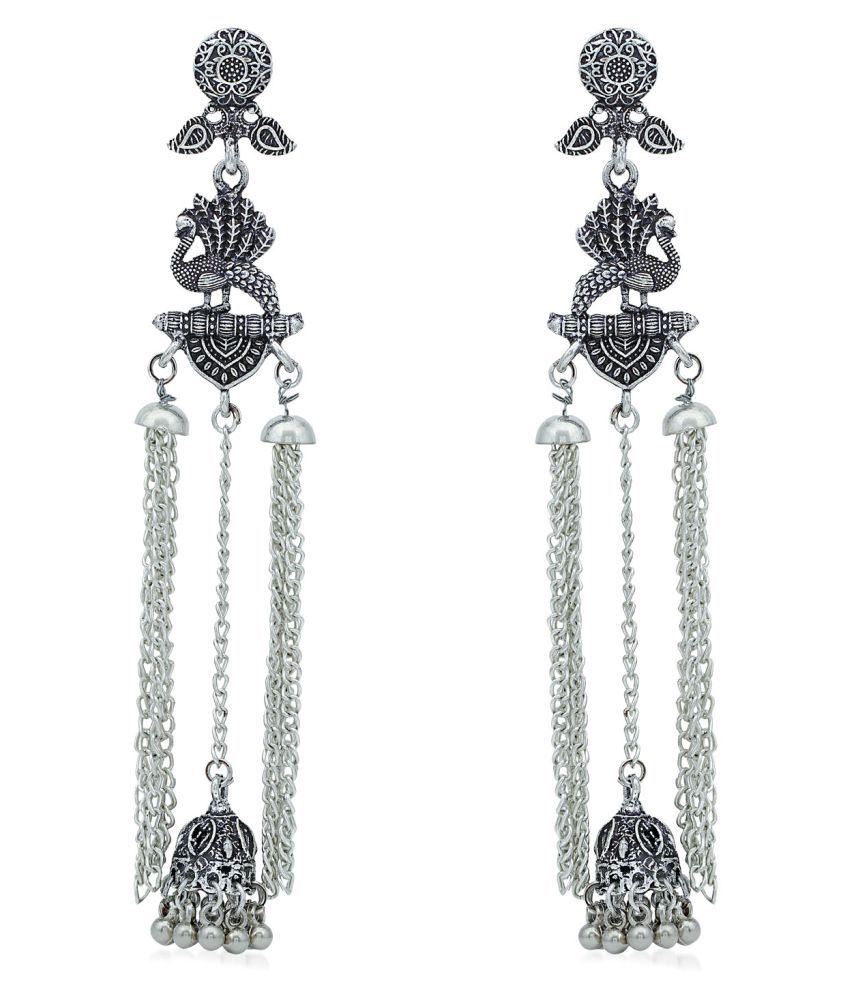     			Sukkhi Marvellous Oxidised Peacock Chandelier Earring For Women