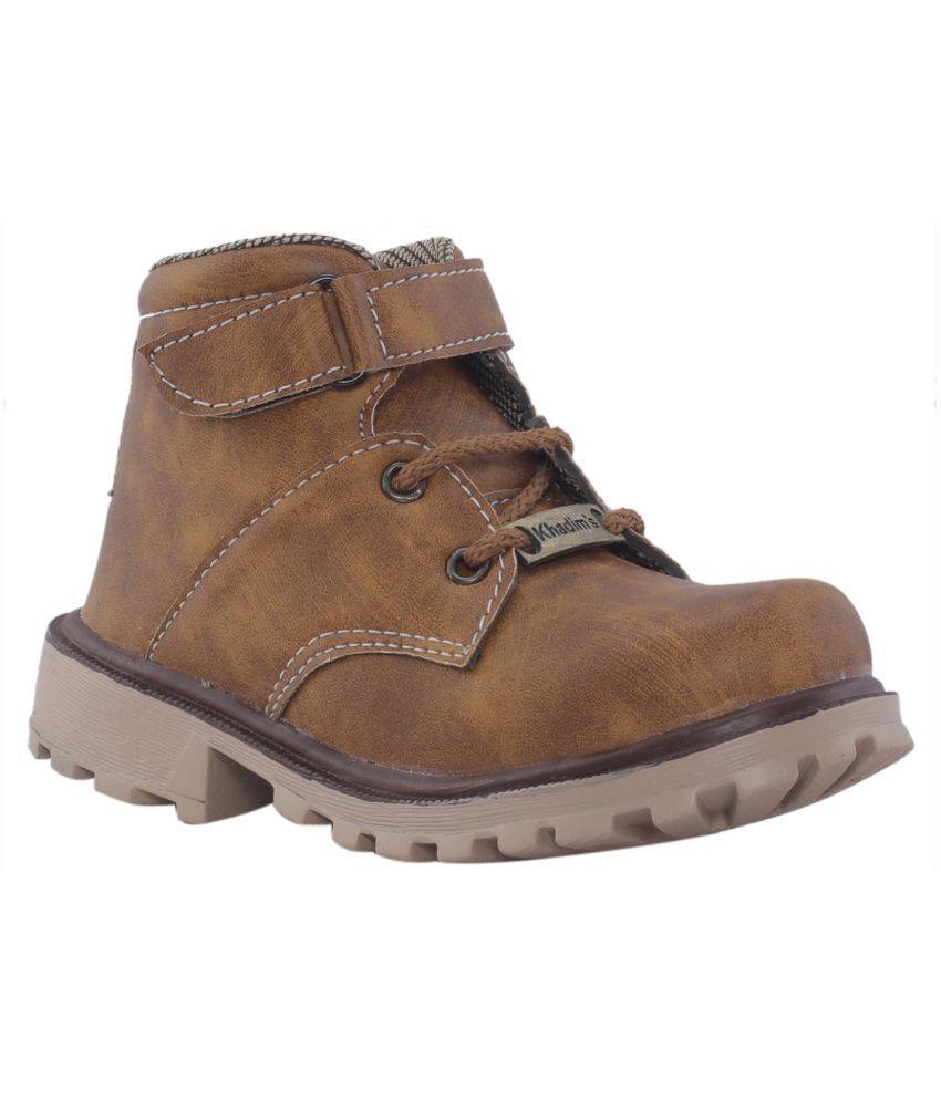     			KHADIM Boys Brown Dress Boots