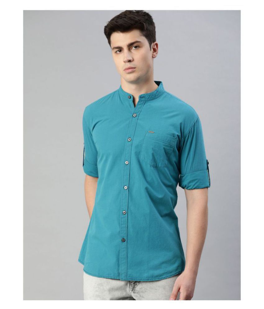     			Urbano Fashion 100 Percent Cotton Blue Shirt