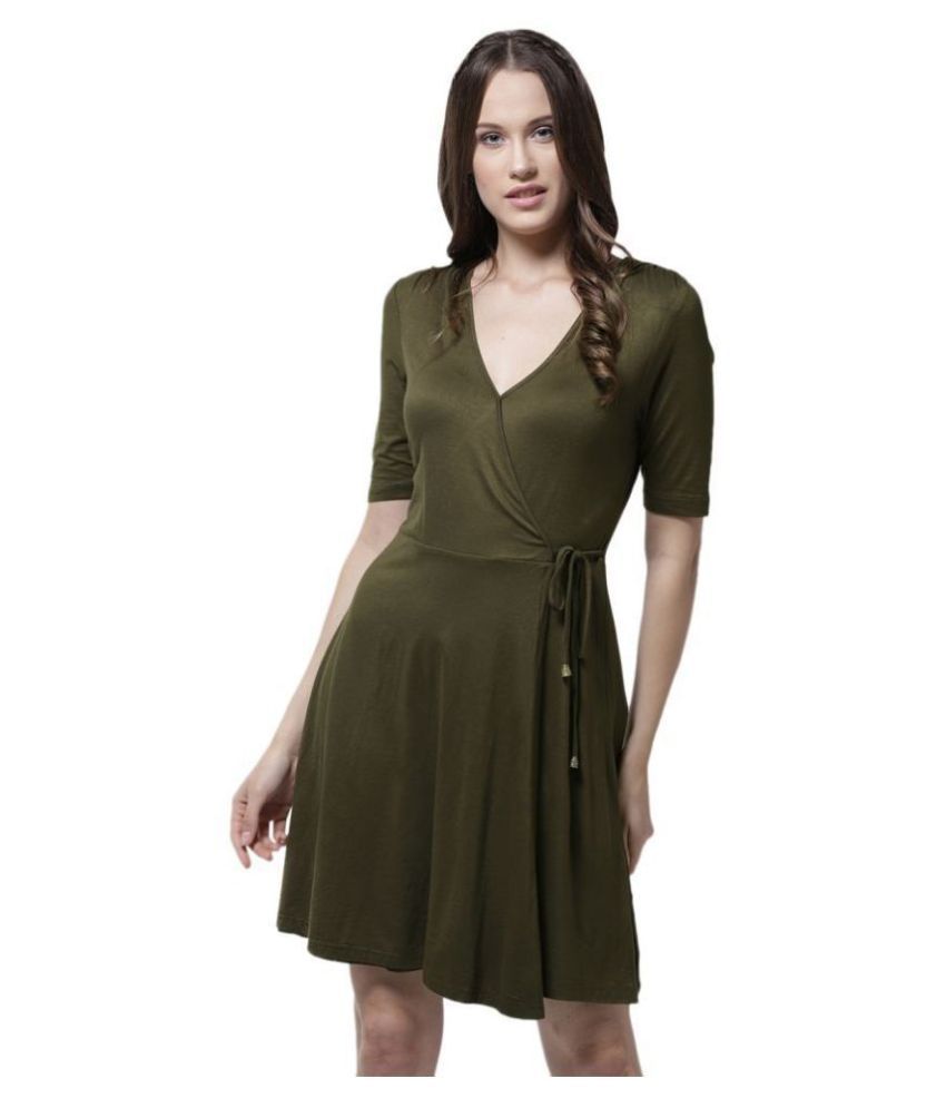 La Zoire Cotton Green Regular Dress