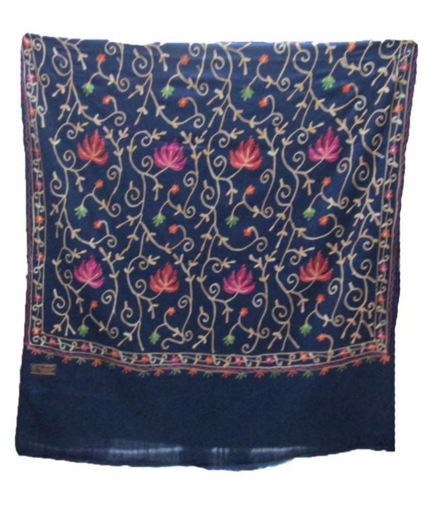 KASHMIRI Navy Ari Embroidery Shawl