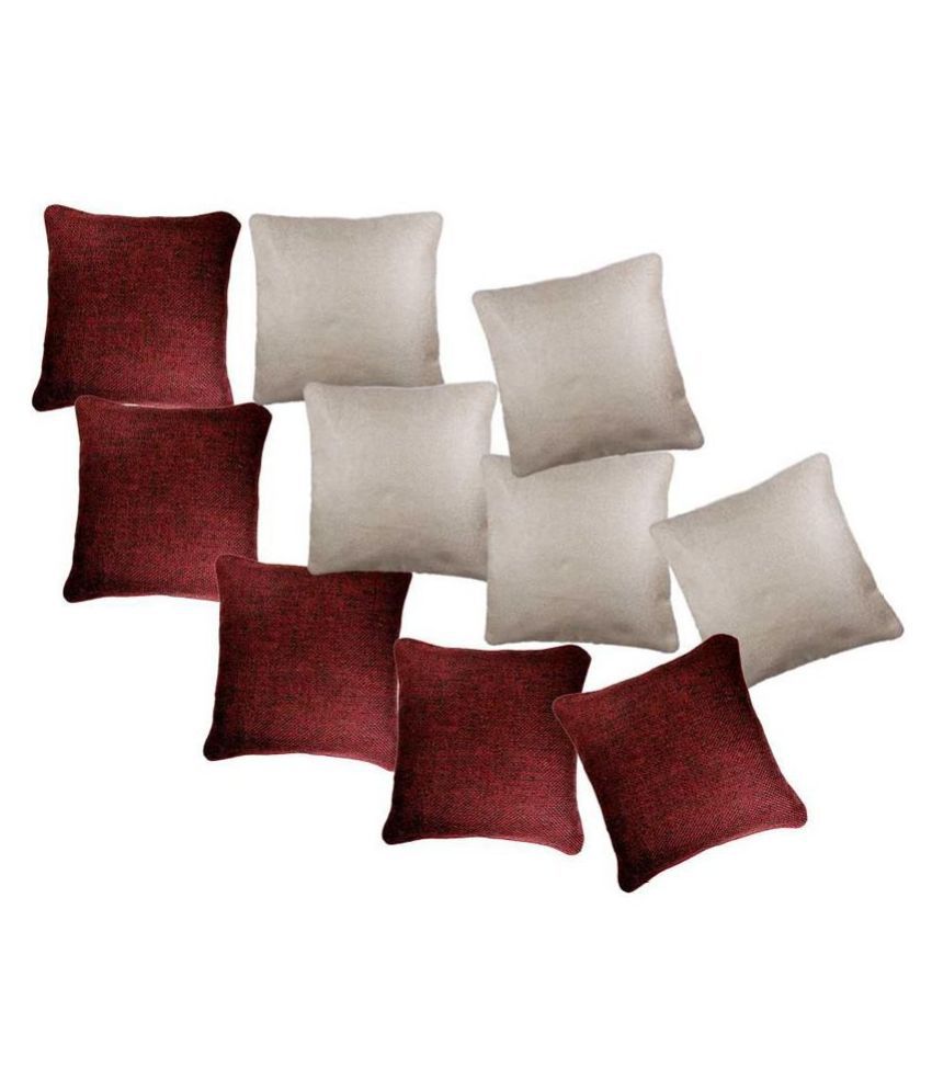     			Belive-Me Set of 10 Jute Cushion Covers 40X40 cm (16X16)