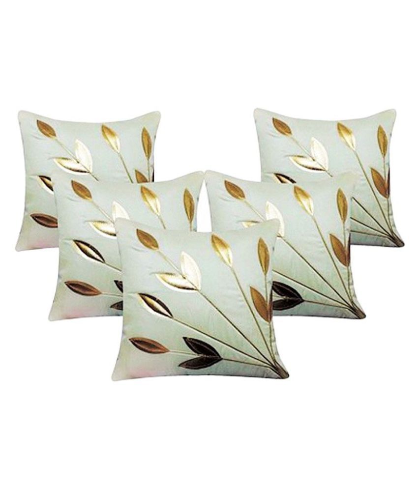     			Belive-Me Set of 5 Poly Dupion Cushion Covers 40X40 cm (16X16)