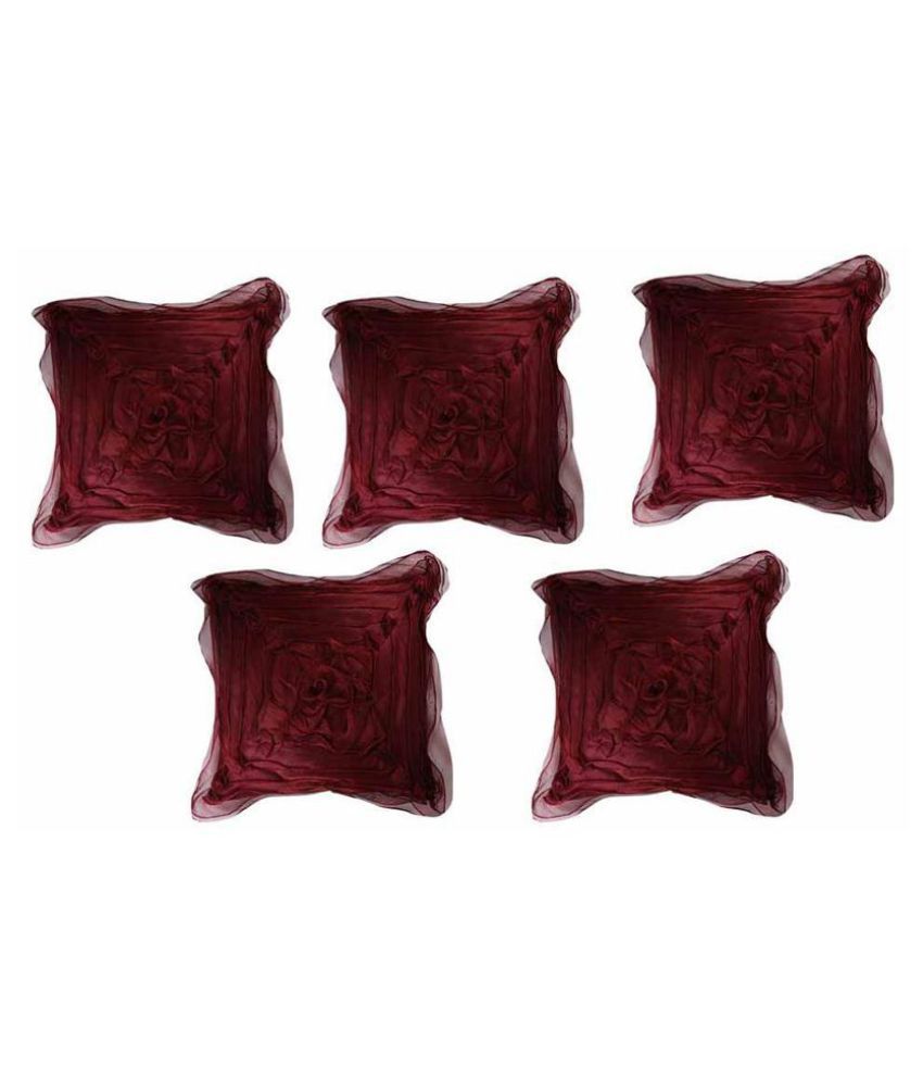     			Belive-Me Set of 5 Organza Cushion Covers 40X40 cm (16X16)