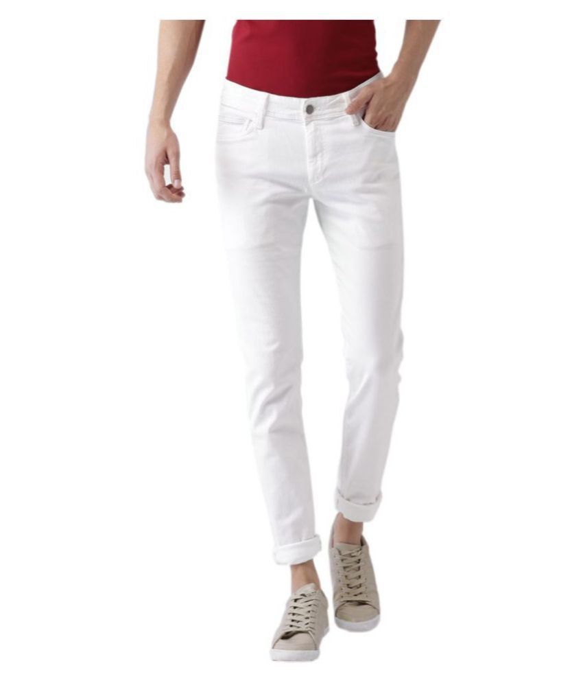     			Calcium - White Cotton Blend Slim Fit Men's Jeans ( Pack of 1 )