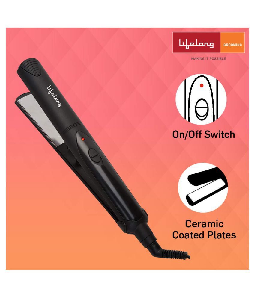 Lifelong LLPCW12 Professional Hair Straightener with Ceramic Plates and Quick Heating (Black