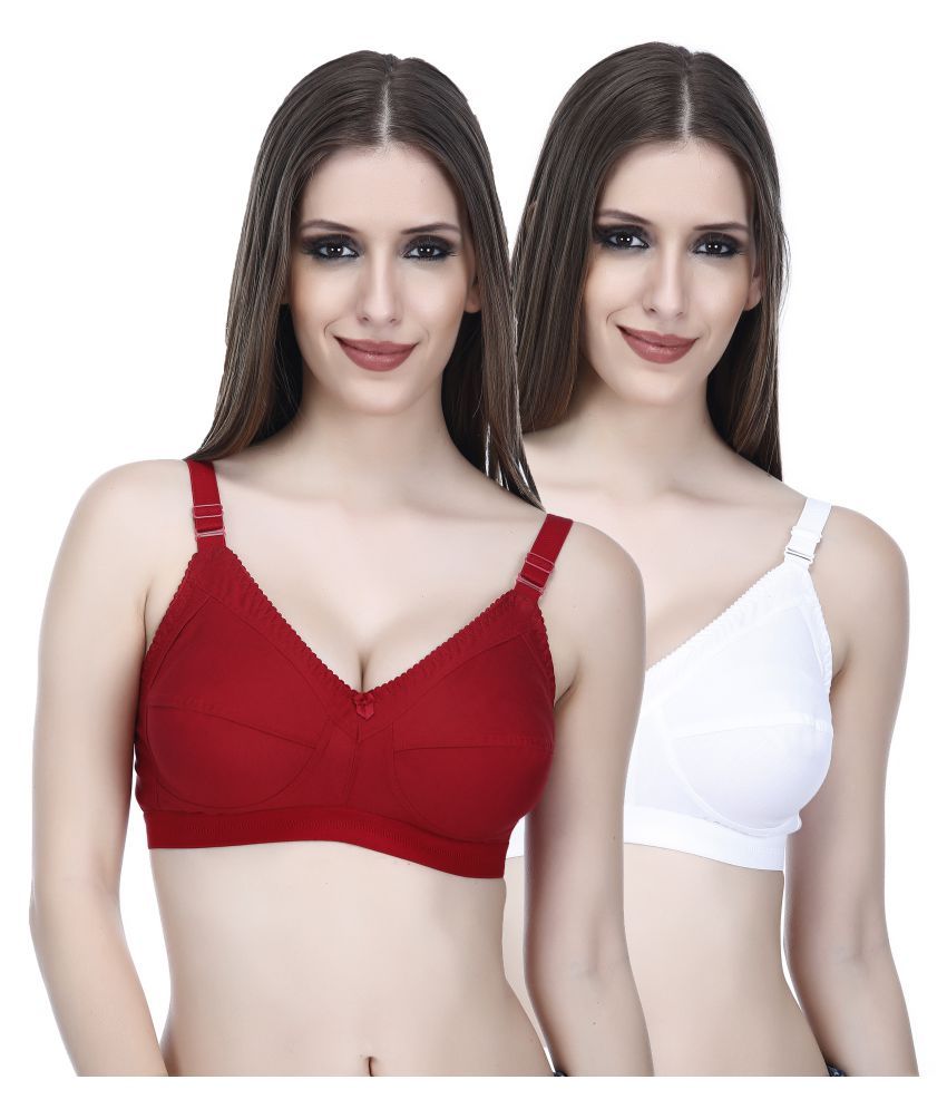     			Elina Pack of 2 Cotton Non Padded Women's T-Shirt Bra ( Multi Color )