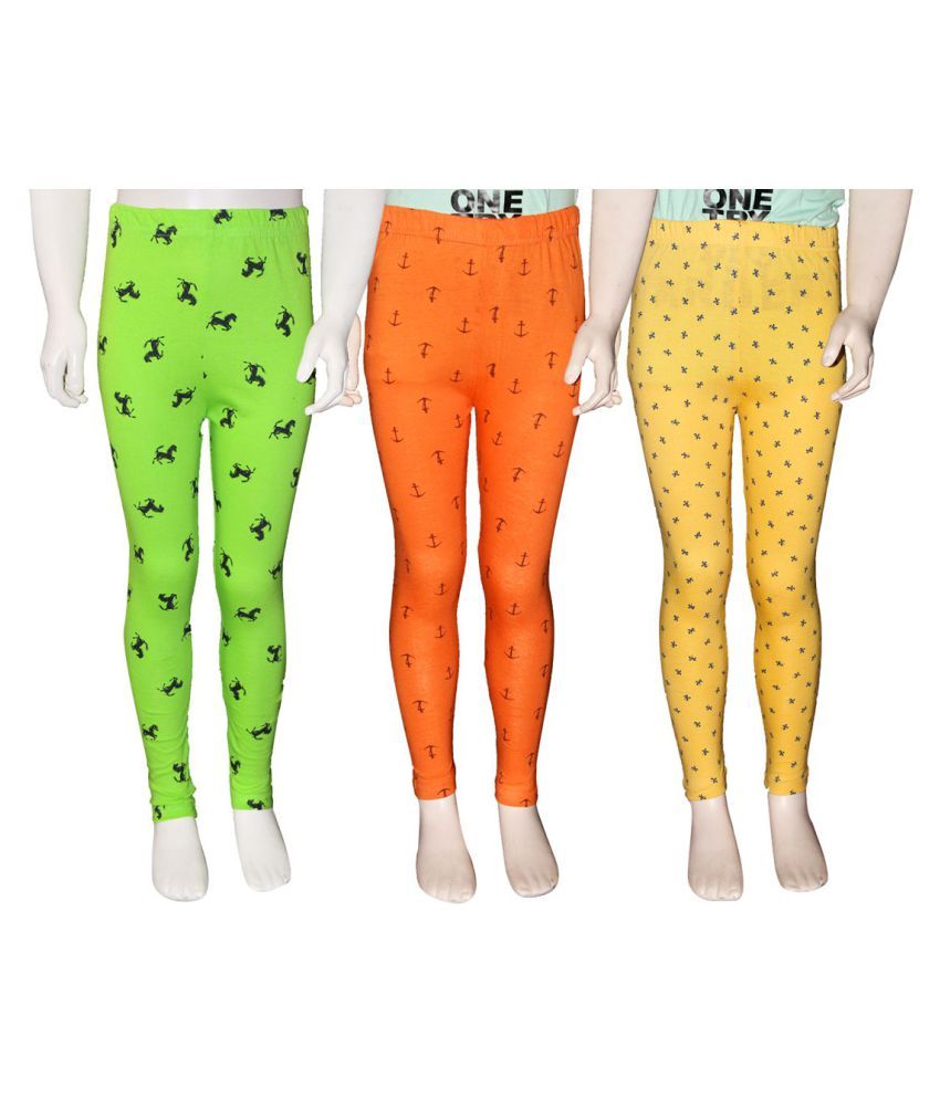     			FnMe Printed Girl's Leggings -Pack of 3