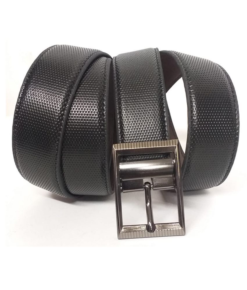 JS BELTS Black Faux Leather Formal Belt: Buy Online at Low Price in ...