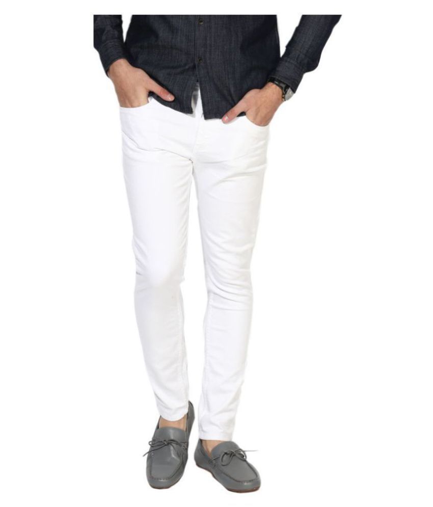     			HALOGEN White Skinny Jeans