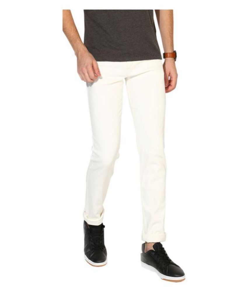     			HALOGEN White Skinny Jeans