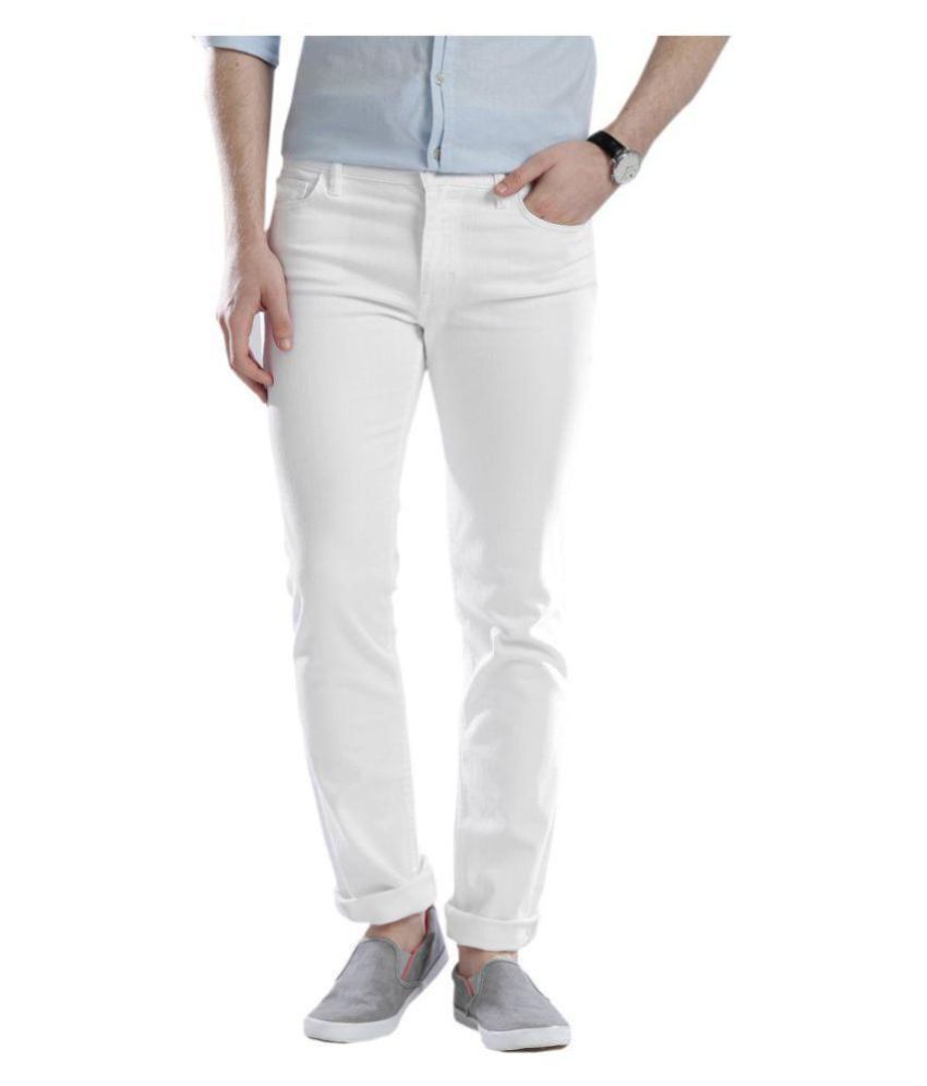     			HALOGEN - White Cotton Blend Slim Fit Men's Jeans ( Pack of 1 )