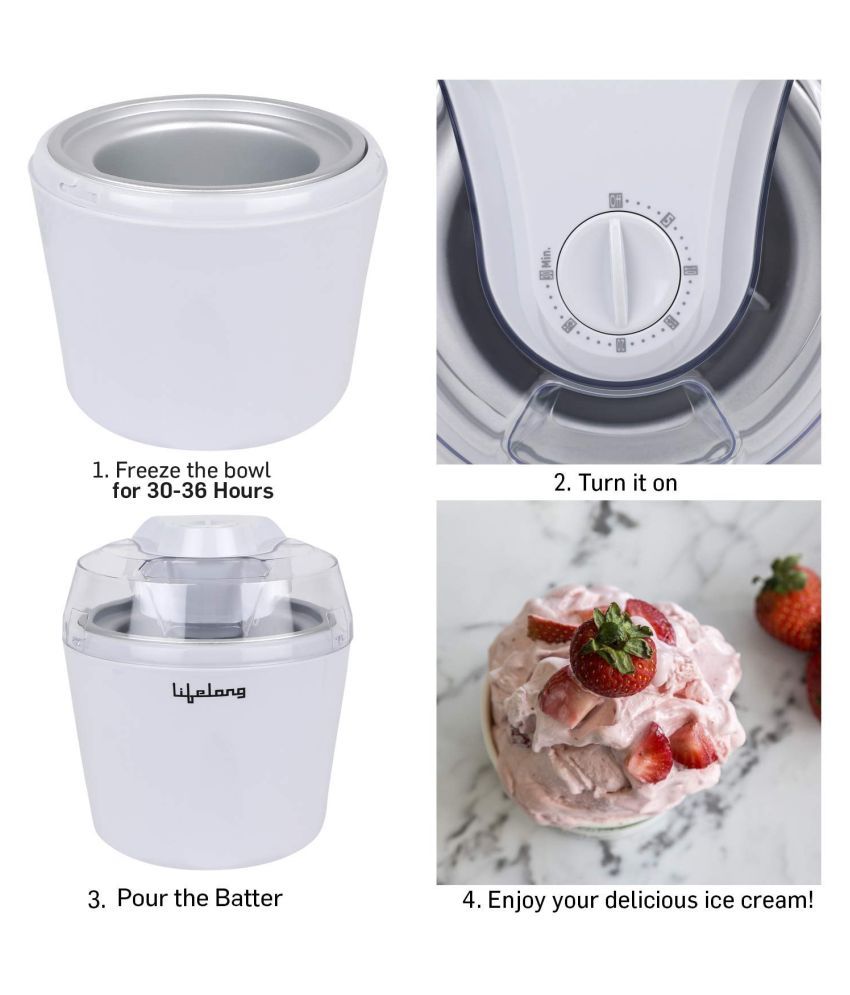 Lifelong Ice Cream, Sorbet, Slush & Frozen Yogurt Maker Capacity 1.5L