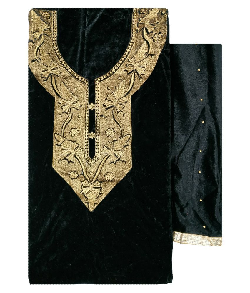 Varun Cloth House Black Velvet Dress Material Buy Varun Cloth House