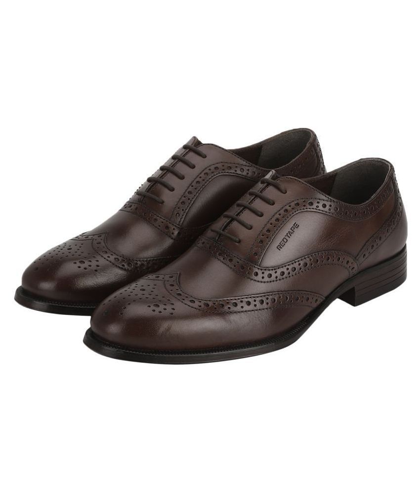 red tape brown brogue shoes