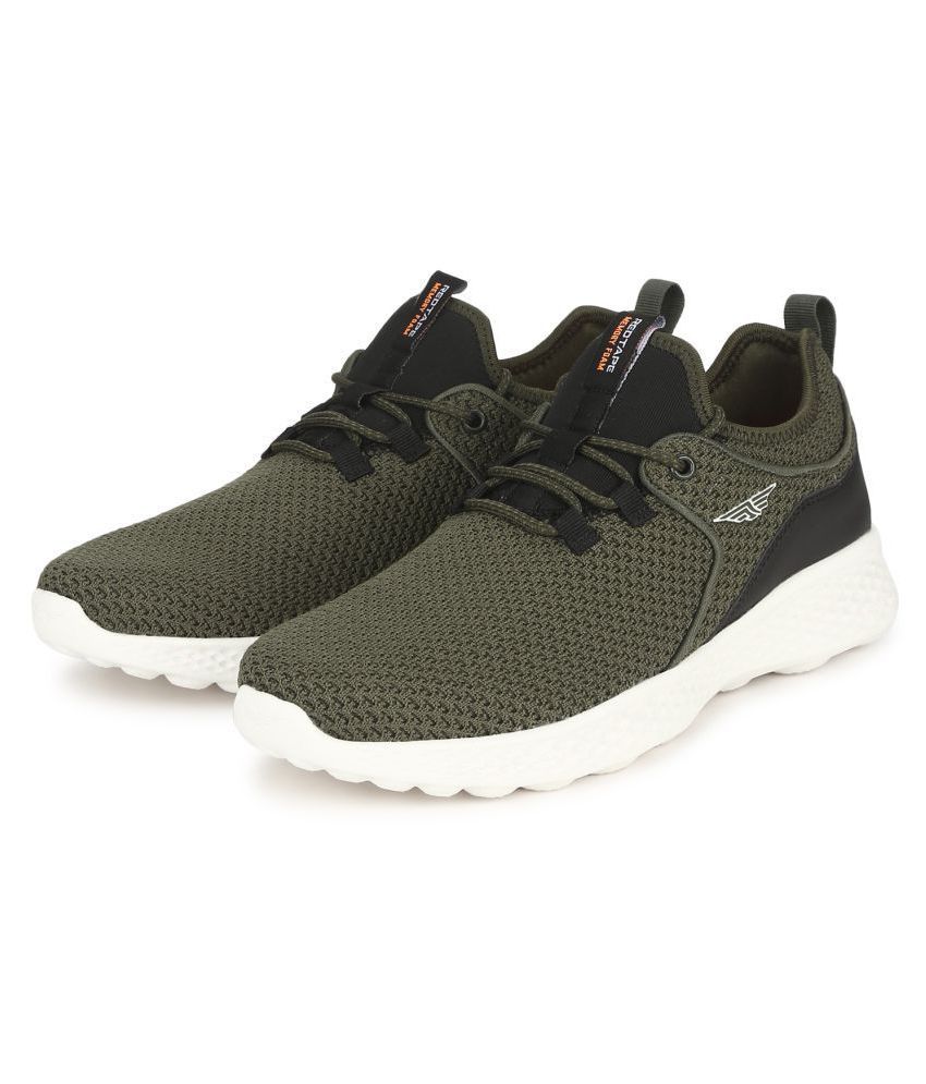 red tape men olive green mesh walking shoes