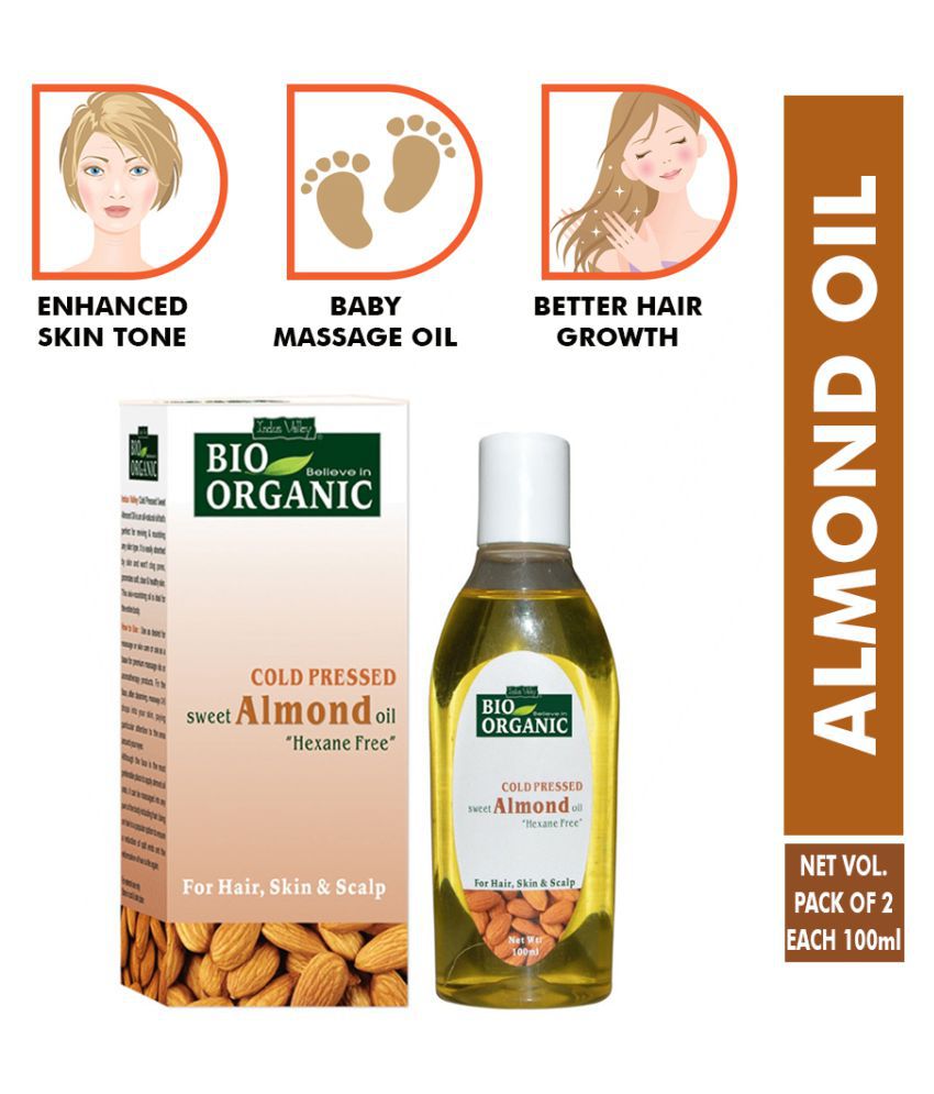     			Indus Valley Bio Organic Cold Pressed Sweet Almond Oil For Body, Hair & Skin Care 100ml