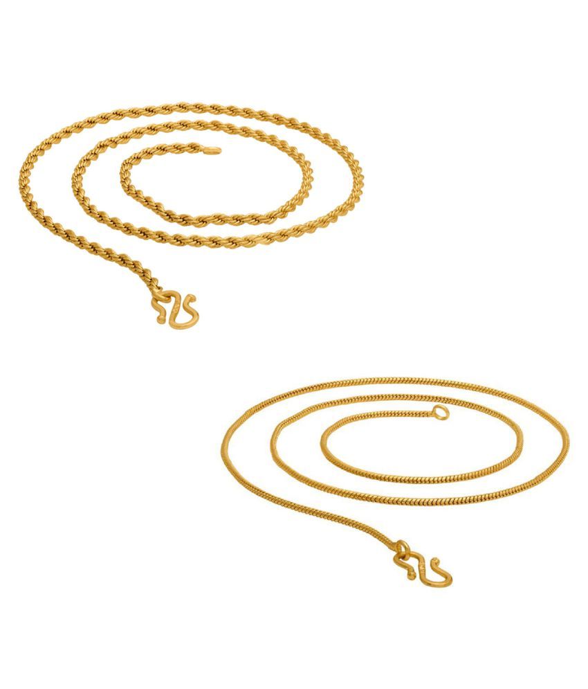     			shankhraj mall gold plated combo chain necklace for men or women