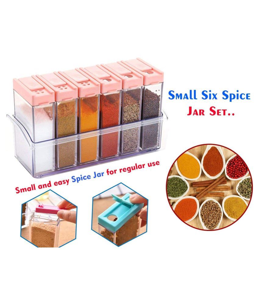 Crystal Seasoning Box and Pepper Salt Spice Rack (6 Pcs Spice Jar) Buy