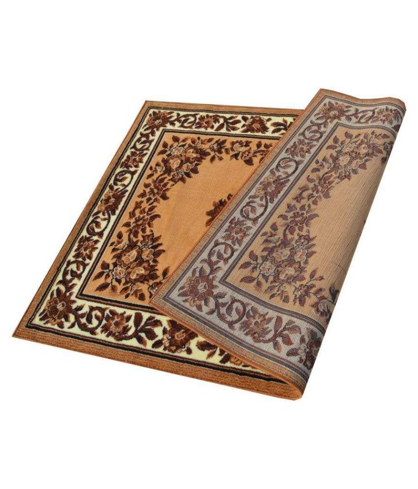 Furnishingland Gold Wool Carpet Floral 4x6 Ft Buy Furnishingland Gold