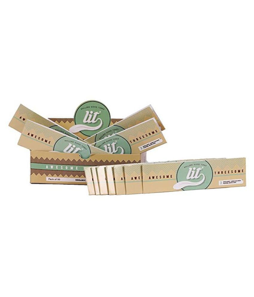 LIT Rolling Paper King Size Awesome Threesome Brown Smoking Paper (Pack