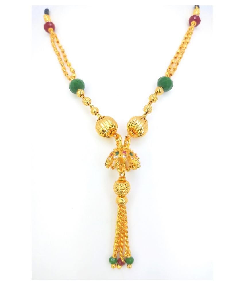     			Soni Brass Golden Princess Traditional Gold Plated mangalsutra for women (18 inch length)