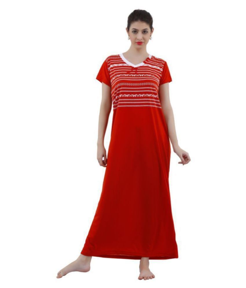     			Reposey Viscose Night Dress - Red