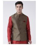 Deyann Brown Silk Blend Nehru Jacket