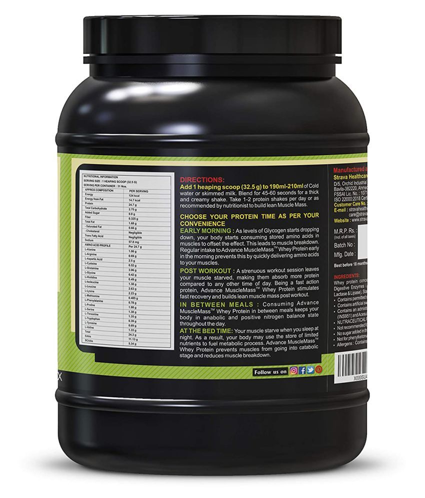 Advance Musclemass Whey Protein With Digestive Enzyme Blend 1 Kg Pack Of 2 Buy Advance