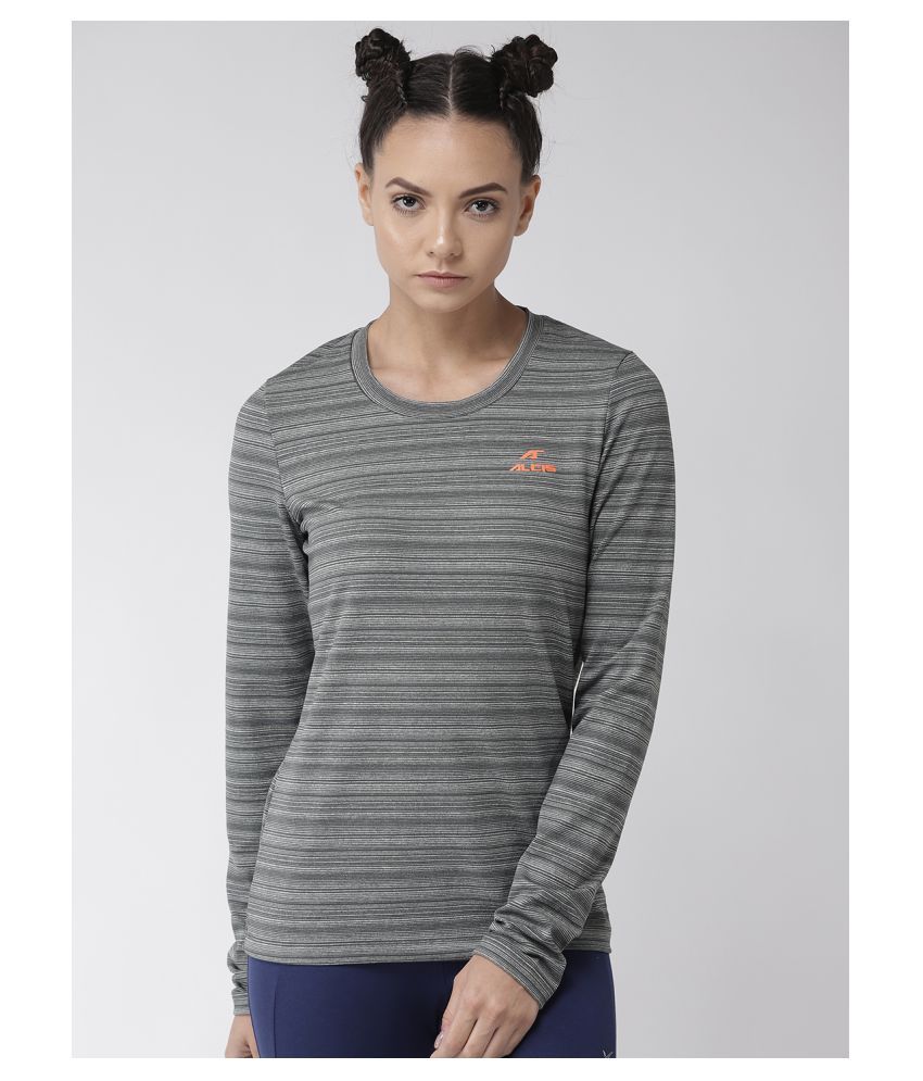     			Alcis Grey Polyester T-Shirt