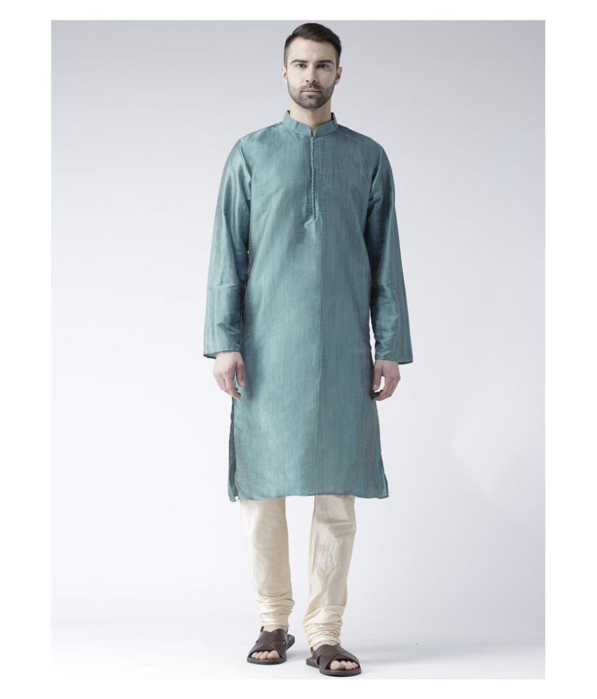     			Deyann Blue Silk Kurta Single