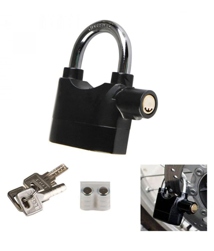     			GLOBLE ENTERPRISE Metal Secure Anti Theft Motion Sensor Alarm Lock with 3 Keys (BLACK)