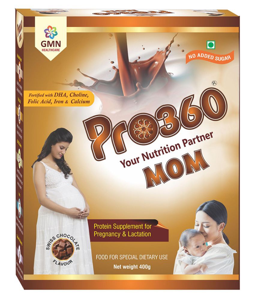 PRO360 MOM Protein Supplement for pregnant women and lactating mothers Health Drink Powder 400 gm Swiss Chocolate